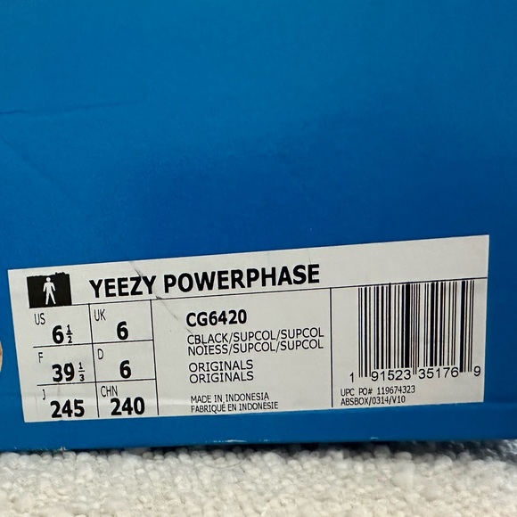 Black Adidas Yeezy Powerphase Size 6.5 - Picture 7 of 7